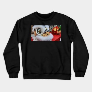 One white and one red Chinese Dragon mask Crewneck Sweatshirt